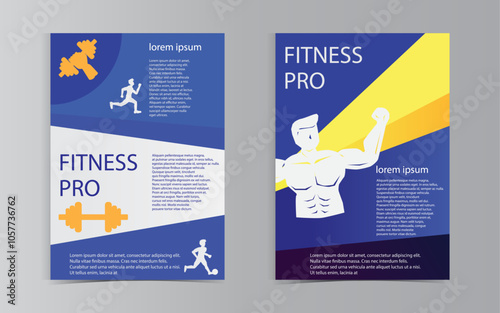 Posters for health and exercise in the media ,design template vector.