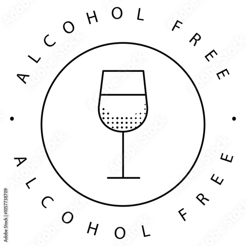 Alcohol-Free Wine Bottle Ban Vector Icon Design