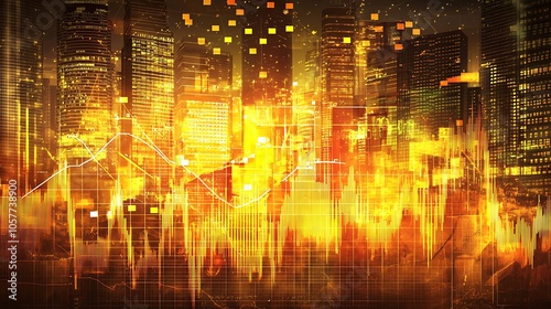 Wallpaper Mural A market chart showcasing business growth and financial success against a dynamic backdrop. Torontodigital.ca