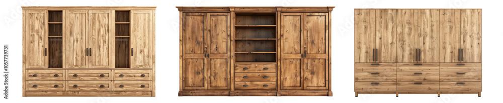 wooden wardrobe with doors and drawers isolated on transparent background wooden wardrobe with doors and drawers isolated on transparent background