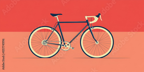 Wallpaper Mural black and white racing bicycle with pink background
 Torontodigital.ca