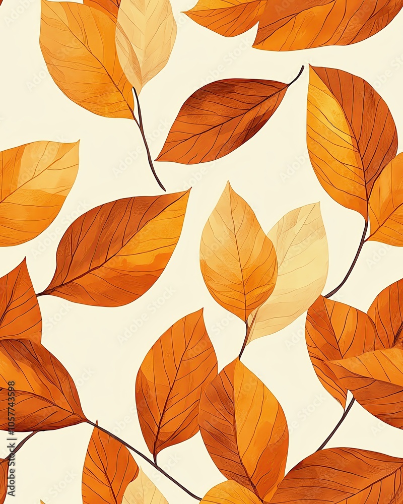 seamless pattern design Colorful autumn leaves on a light background seamless pattern design Colorful autumn leaves on a light background