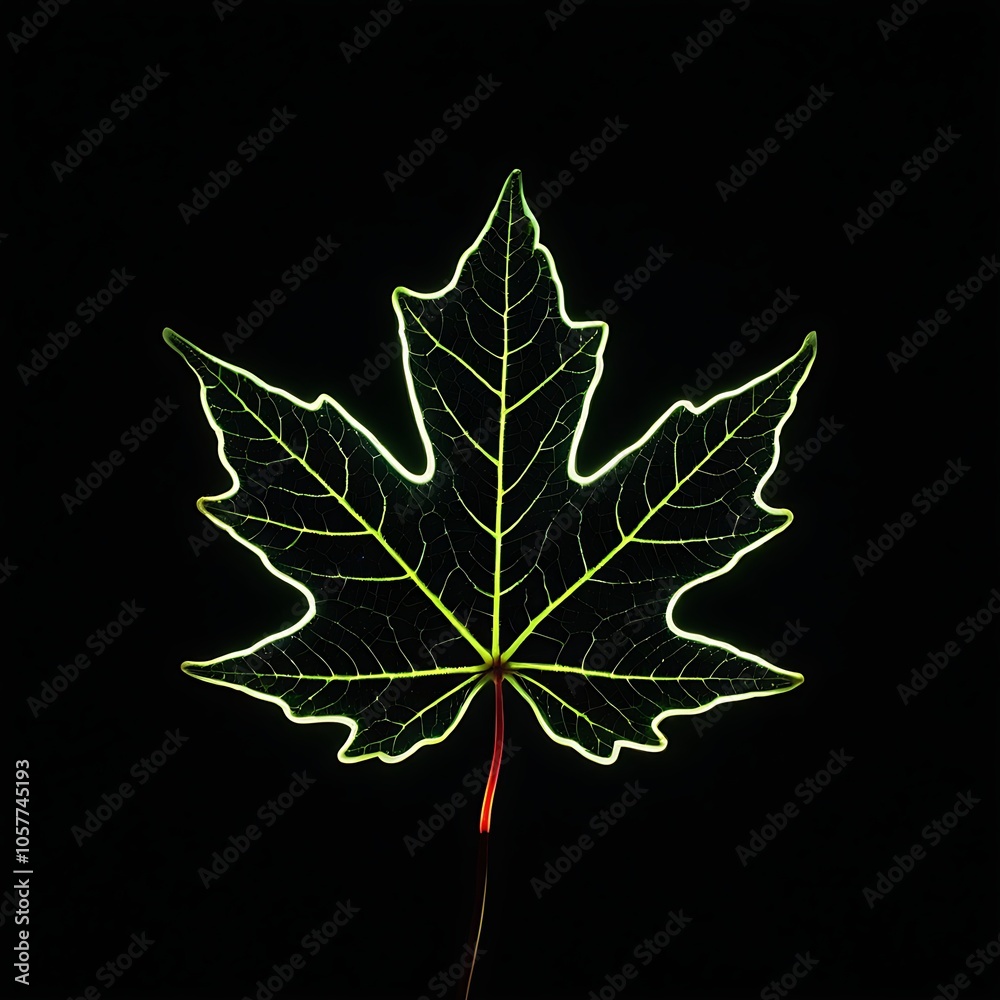 Fototapeta premium Neon maple leaf