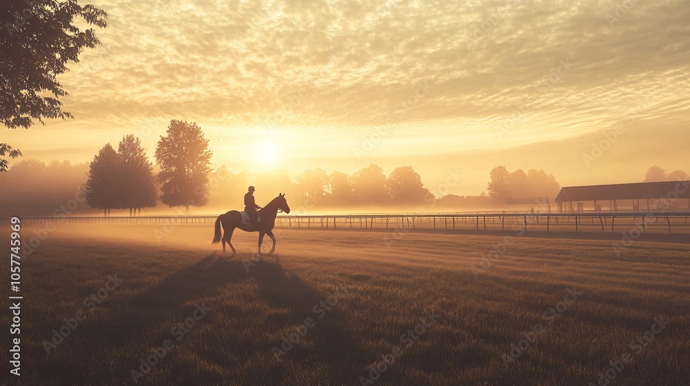 Serene Early Morning Horse Training Session Serene Early Morning Horse Training Session