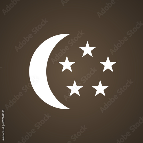 Crescent and stars - symbol from the flag of Singapore