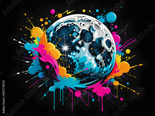 Mysterious Full Moon: Enchanting Lunar Glow Vector Art