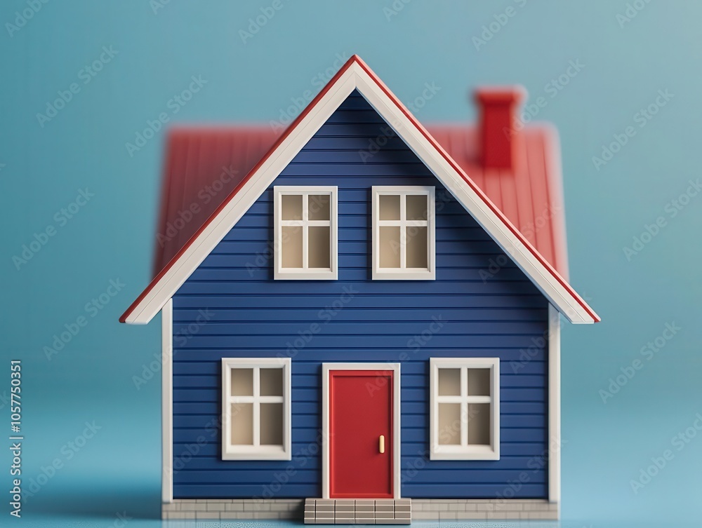 Mortgage breakdown, house model with loan terms, 3D illustration Mortgage breakdown, house model with loan terms, 3D illustration