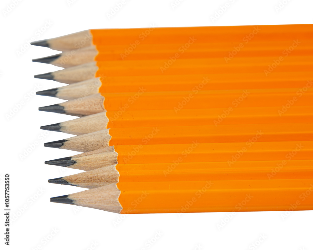 Fototapeta premium Yellow pencils on a white background