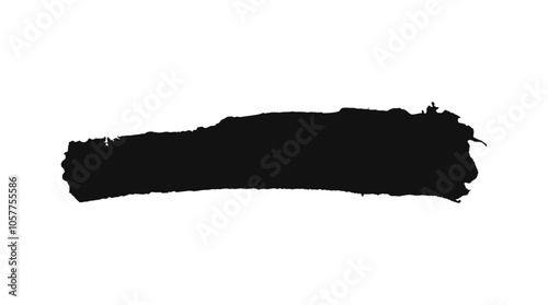 Grunge black stripe, ink paint brush stroke,  
editable watercolor on a white background