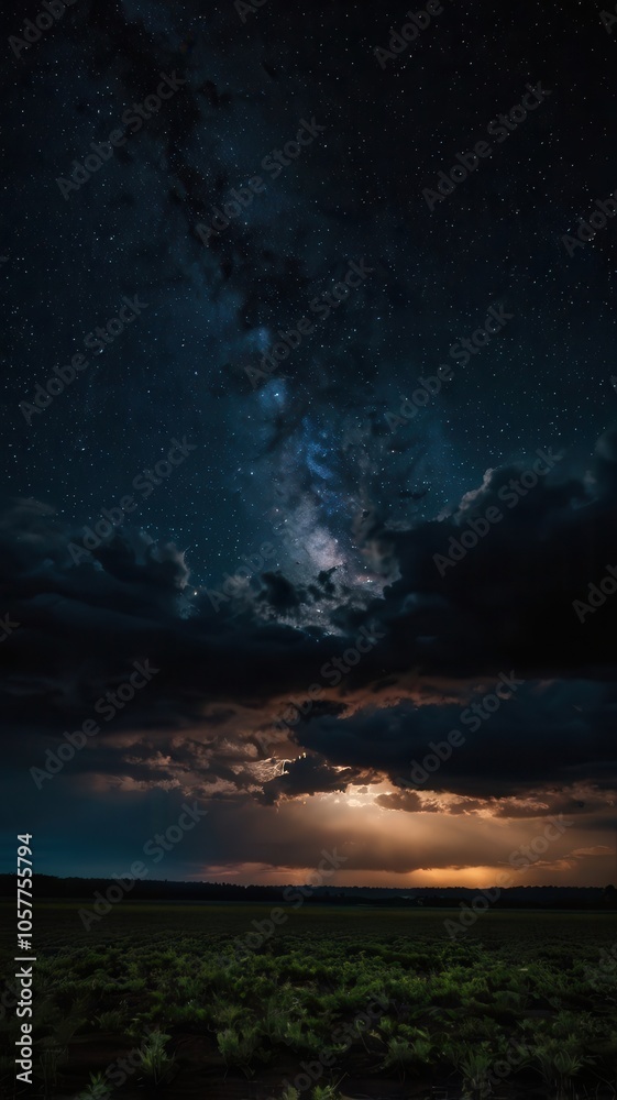 Naklejka premium Sky, Clouds, Sunset, Air, Oxygen, Sun, Stars