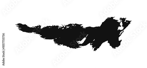  Trendy black watercolor ink brush stroke on white background