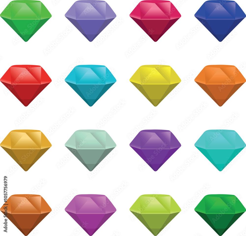 Diamond icon set Diamond icon set