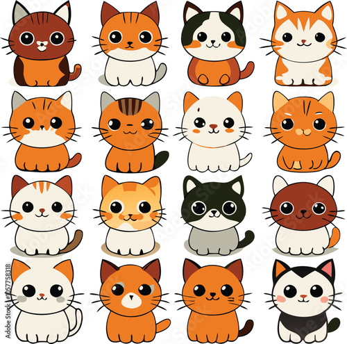 Cute Cartoon Cats Collection Adorable Illustrations