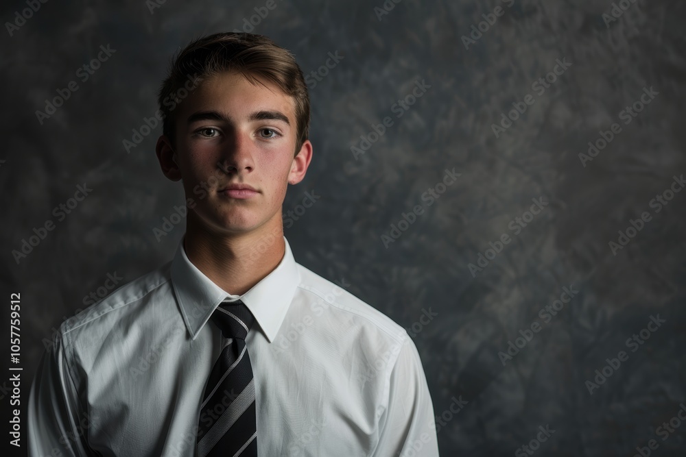 Professional Portrait of a Young Male Lawyer in Crisp White Shirt and Tie Professional Portrait of a Young Male Lawyer in Crisp White Shirt and Tie
