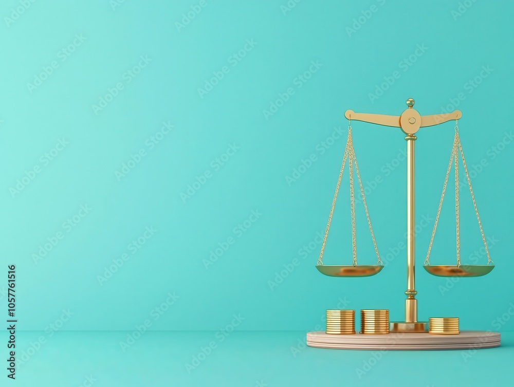 Balancing value and cost, scales with gold and price tag, 3D illustration Balancing value and cost, scales with gold and price tag, 3D illustration