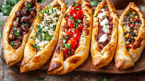 Tempting Greek pide pastry, perfect for any savory craving.