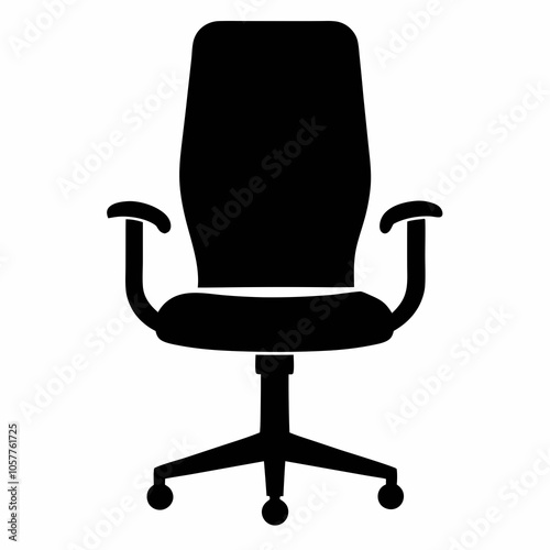 Office Chair silhouette vector black on white background