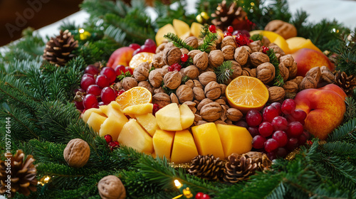 basket of fruits and dray fruits
