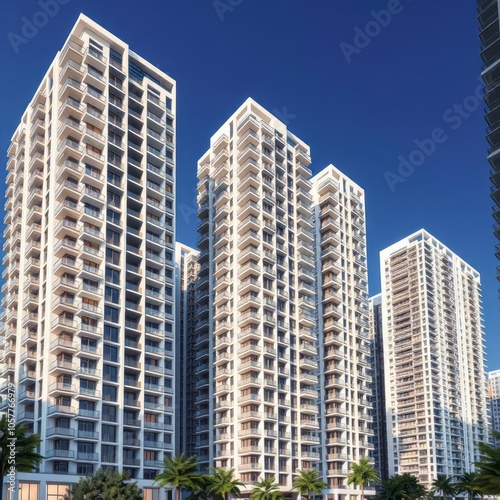 Modern condominium buildings in an urban environment Condominium 