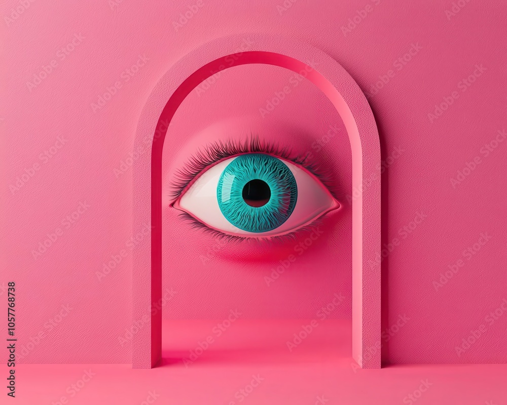 Business vision, eye with dollar and innovation symbol, 3D illustration Business vision, eye with dollar and innovation symbol, 3D illustration