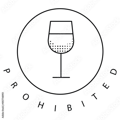 Wine Glass Prohibited Alcohol-Free Icon Design