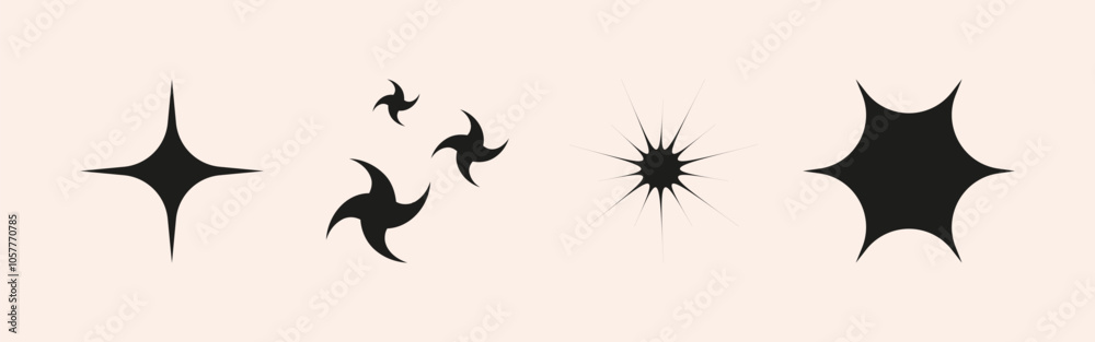 Set of shiny sparkle, swirl, stars, sun shape. Abstract explosion, glow and blink effects for festive party design. Twinkle glitter and flash graphic elements. Isolated vector illustrations. Set of shiny sparkle, swirl, stars, sun shape. Abstract explosion, glow and blink effects for festive party design. Twinkle glitter and flash graphic elements. Isolated vector illustrations.