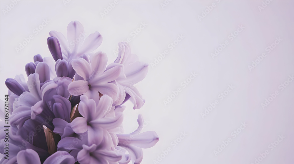 A close-up of delicate purple flowers against a soft background. A close-up of delicate purple flowers against a soft background.