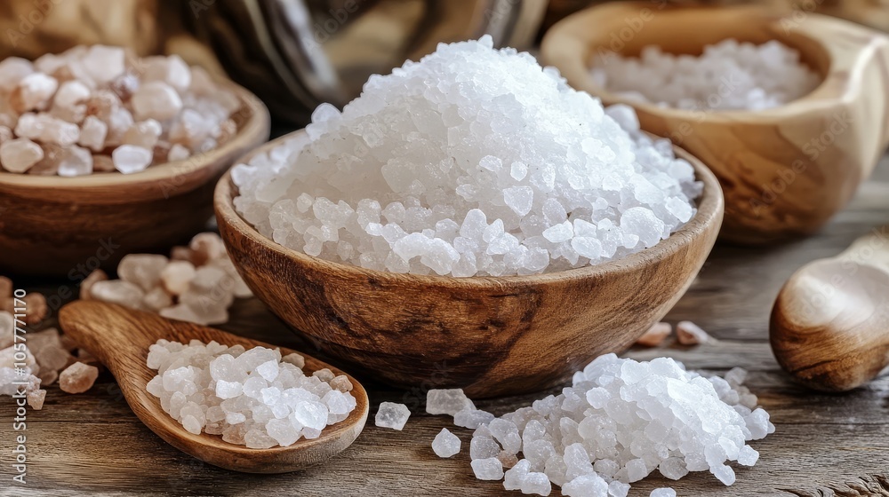 The essential role of salt crystals in food preparation. The essential role of salt crystals in food preparation.