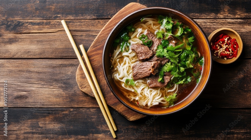 Aromatic Beef Noodle Soup featuring Fresh Herbs and a variety of Spices for a delightful culinary experience Aromatic Beef Noodle Soup featuring Fresh Herbs and a variety of Spices for a delightful culinary experience