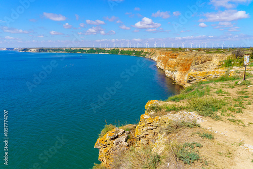 Obraz na płótnie Cliff landscape in cape Kaliakra w salonie