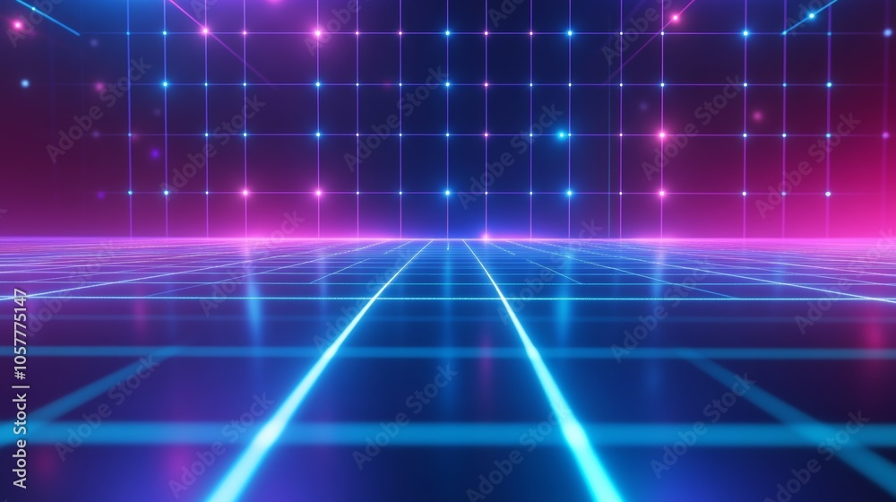 Abstract digital background with neon lines and grids, giving it a futuristic and tech-inspired aesthetic. Abstract digital background with neon lines and grids, giving it a futuristic and tech-inspired aesthetic.