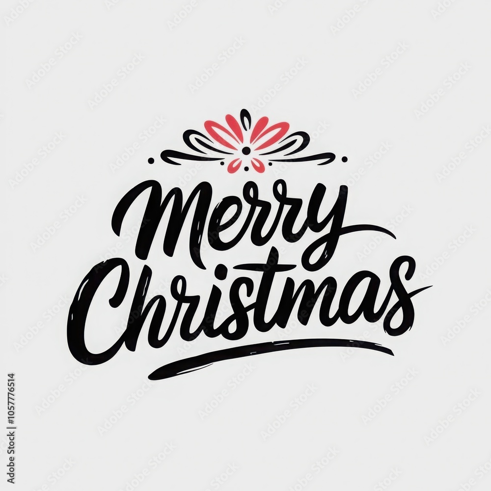 Fototapeta premium Merry Christmas Background with Typography, Lettering. Greeting card, banner and poster 