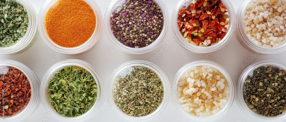 Various spices in a cup. Background of spices arranged on the table Various spices in a cup. Background of spices arranged on the table