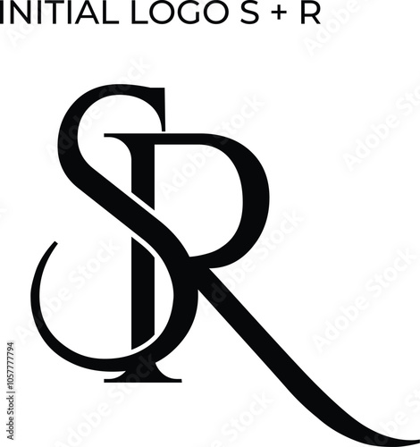 Initial logo S and R. vector logo initial SR