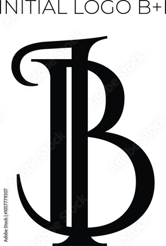 Initial logo B and I. vector logo initial BI