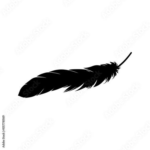 Vector of black feather on white background