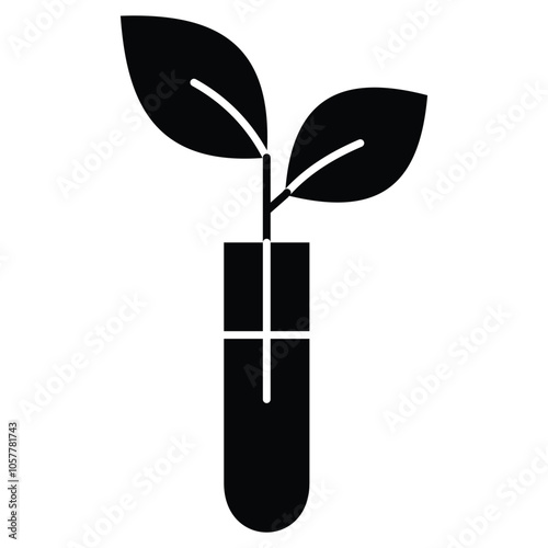Eco Biotechnology GMO-Free Plant Vector Icon Design