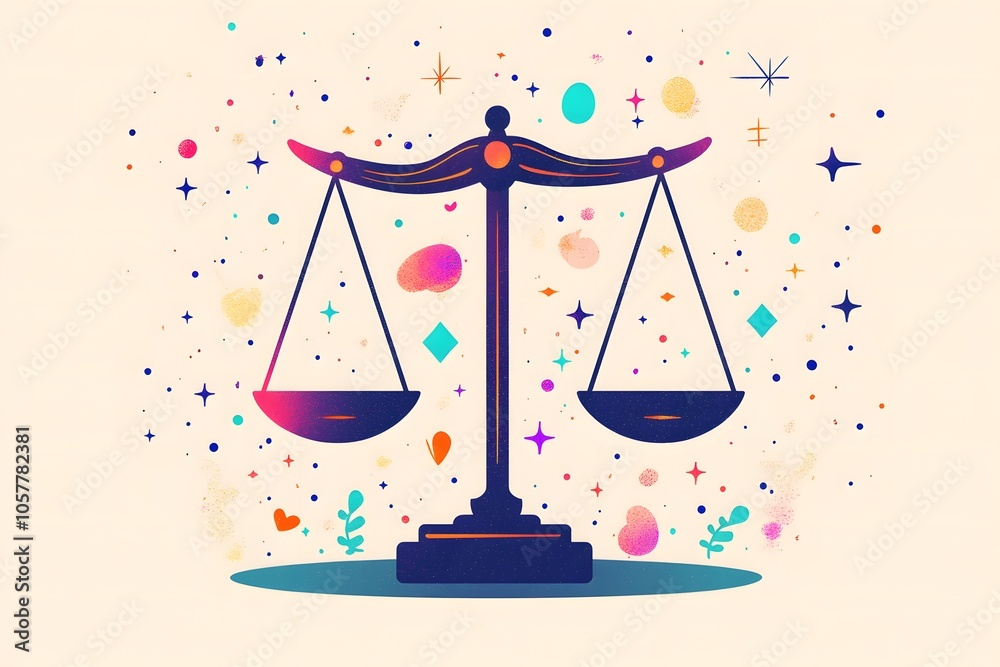 Illustration of scales balancing equality and justice, symbolizing the fight for social justice worldwide Illustration of scales balancing equality and justice, symbolizing the fight for social justice worldwide