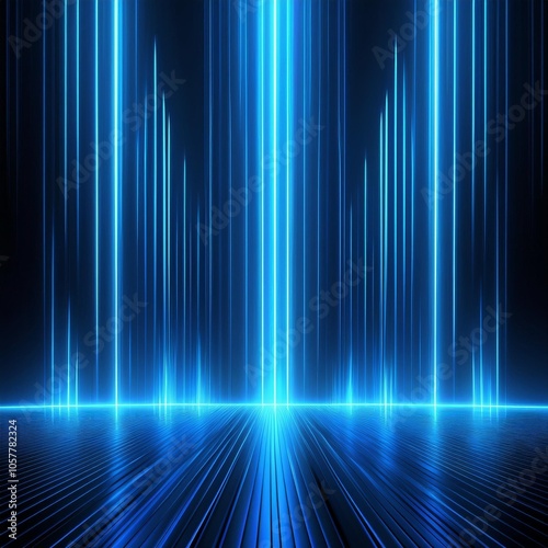 blue vertical light beams animation on dark background