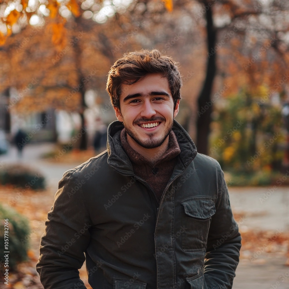 Man smiling with copy space Man smiling with copy space