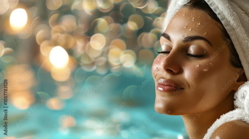 Relaxed woman with perfect skin at spa Relaxed woman with perfect skin at spa