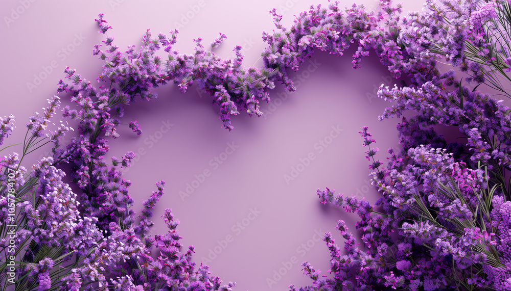 Minimal Heart Shape Gentle Lavender 3D Rendering Minimal Heart Shape Gentle Lavender 3D Rendering