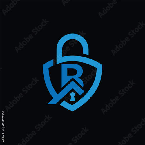 Modern Cyber Security Logo And Letter B