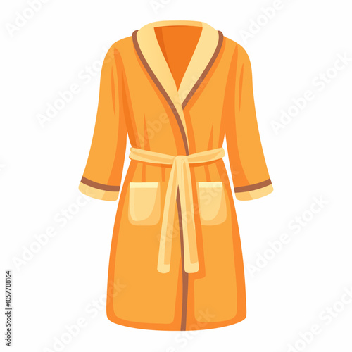 Bath robe icon Soft home warm cloth vector Illustration (6)