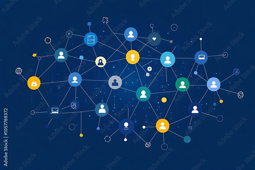 Interconnected People in a Digital Network Graph Interconnected People in a Digital Network Graph