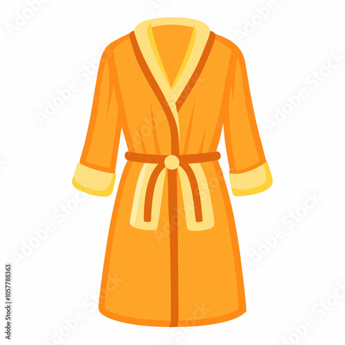 Bath robe icon Soft home warm cloth vector Illustration (10)