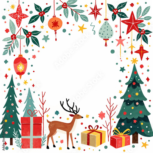 Illustration of Christmas Frame, New Year Decoration