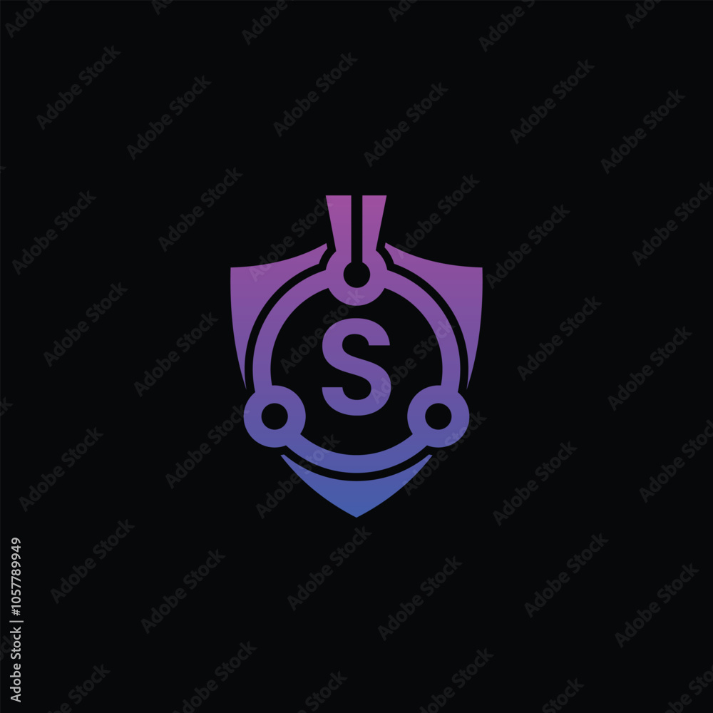 Abstract Cyber Security Logo And Letter S Abstract Cyber Security Logo And Letter S