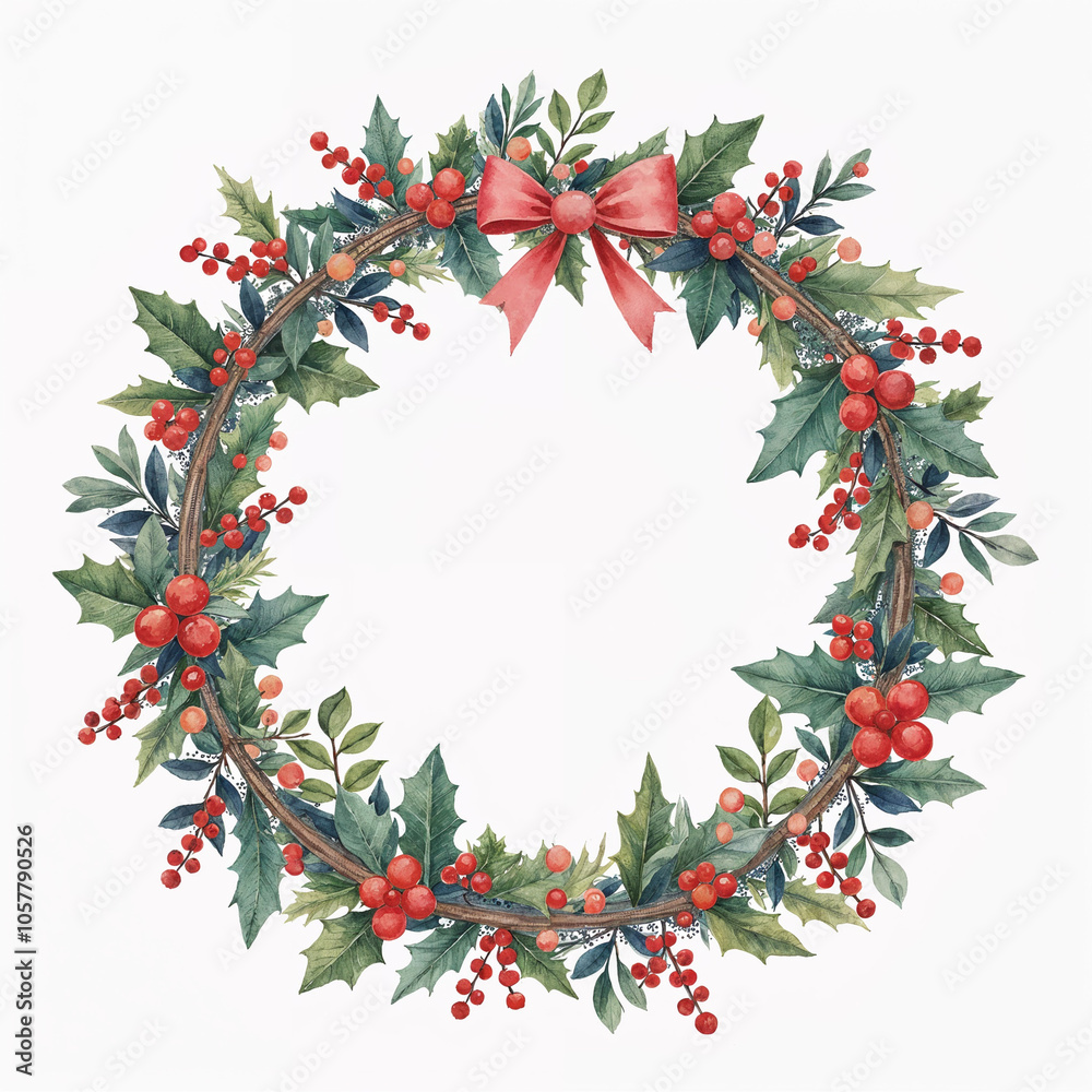 Christmas wreath with space for text Christmas wreath with space for text