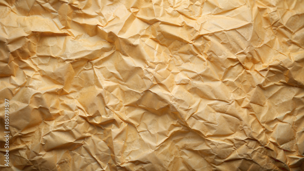 Textured crumpled brown paper background for craft, design, and artistic applications